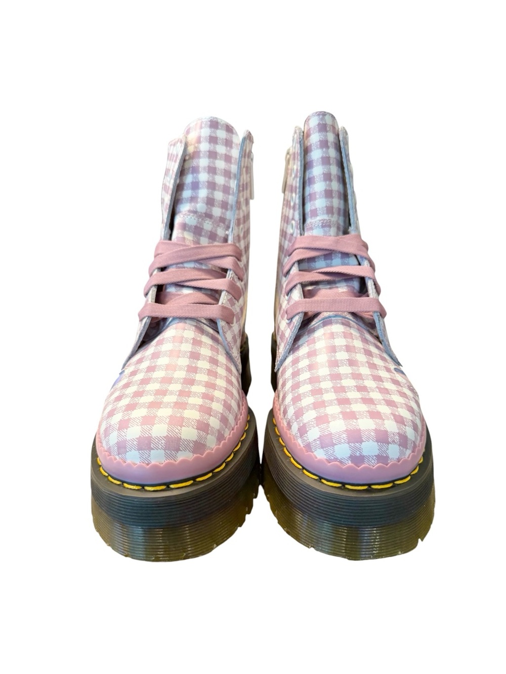 Dr. Martens Pink Gingham Jadon Heart White Dusty Rose - Picture 4 of 9